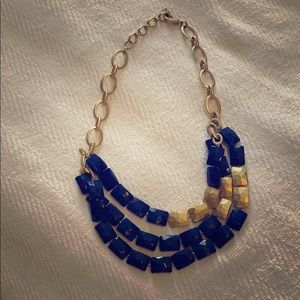 Stella & Dot - Blue and gold statement necklace